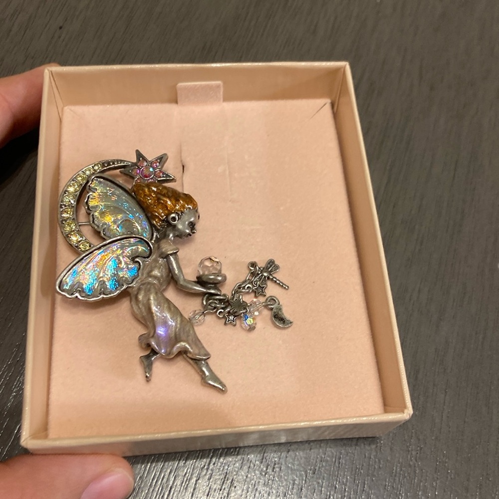 Kirks Folly Cresent Moon Fairy Pin Brooch
